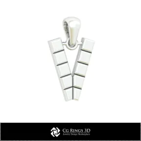 Pendentif 3D CAO avec lettre V