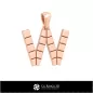 Colgante CAD 3D con Letra W