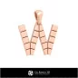 Colgante CAD 3D con Letra W