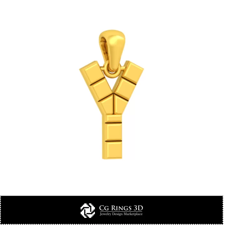 Pendentif 3D CAO avec lettre Y Pendentif 3D CAO avec lettre Y