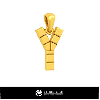 3D CAD Pendant With Letter Y Home,  Jewelry 3D CAD, Pendants 3D CAD , 3D Letter Pendants