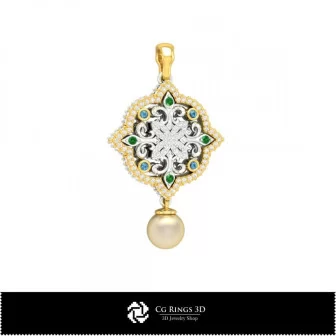 3D Pearl Pendant Home, Jewelry 3D CAD, Pendants 3D CAD , 3D Diamond Pendants, 3D Pearl Pendants