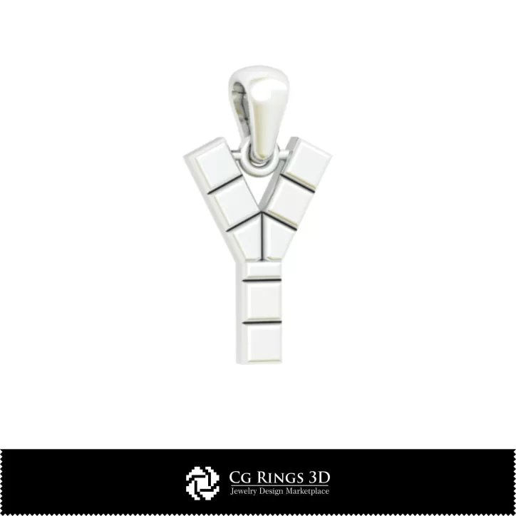 Pendentif 3D CAO avec lettre Y Pendentif 3D CAO avec lettre Y