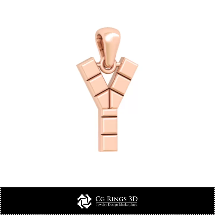 Pendentif 3D CAO avec lettre Y Pendentif 3D CAO avec lettre Y