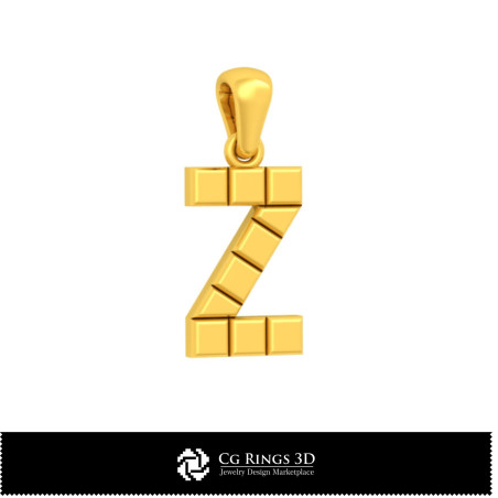 3D CAD Pendant With Letter Z