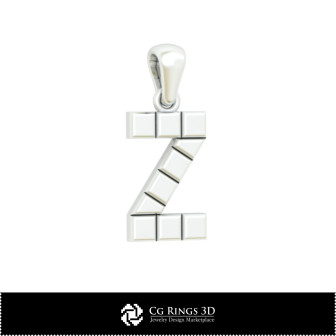 3D CAD Pendant With Letter Z Home, Bijoux 3D CAO, Pendentifs 3D CAO, Pendentifs Lettre 3D