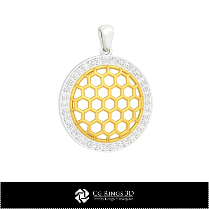 3D CAD Hexagon Pendant