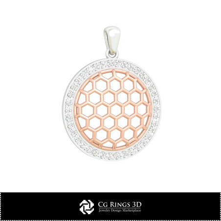 3D CAD Hexagon  Pendant