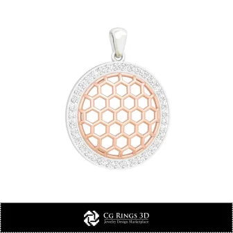 3D CAD Hexagon Pendant Home, Bijuterii 3D , Pandative 3D CAD, Pandativ cu Diamante 3D , Pandativ cu Bile 3D 