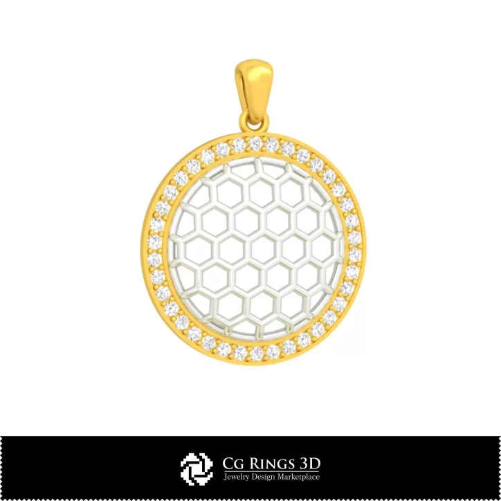 3D CAD Hexagon Pendant