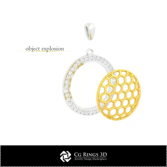 Ciondolo Esagono 3D CAD Casa, Gioielli 3D CAD, Ciondoli 3D CAD, Ciondoli Diamante 3D, Ciondoli Sfera 3D
