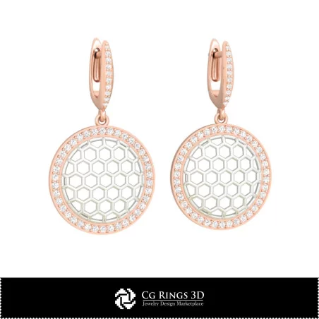 3D CAD Hexagon Earrings