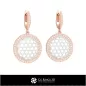 Boucles d'oreilles Hexagone 3D CAO