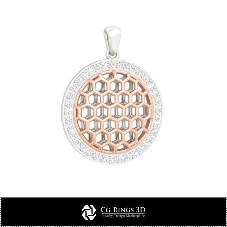 Pendentif hexagone 3D CAO Maison, Bijoux 3D CAO, Pendentifs 3D CAO, Pendentifs diamant 3D, Pendentifs boule 3D