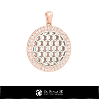 Pendentif hexagone 3D CAO Maison, Bijoux 3D CAO, Pendentifs 3D CAO, Pendentifs diamant 3D, Pendentifs boule 3D