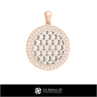 Pendentif hexagone 3D CAO Maison, Bijoux 3D CAO, Pendentifs 3D CAO, Pendentifs diamant 3D, Pendentifs boule 3D