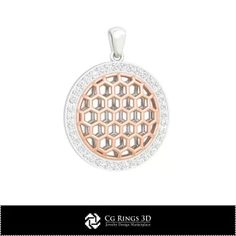 Pendentif hexagone 3D CAO Maison, Bijoux 3D CAO, Pendentifs 3D CAO, Pendentifs diamant 3D, Pendentifs boule 3D