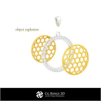 3D CAD Hexagon Pendant Home, Bijoux 3D CAO, Pendentifs 3D CAO, Pendentifs Diamant 3D, Pendentifs Boule 3D