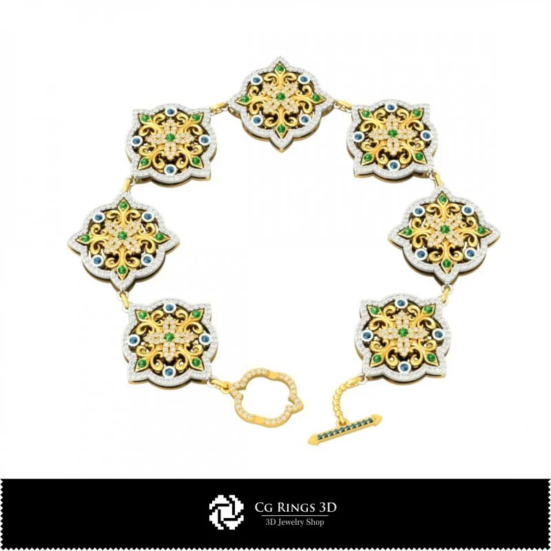 3D Bracelet With Diamonds Home, Jewelry 3D CAD, Bracelets 3D CAD , 3D Diamond Bracelets, 3D Bracelets