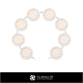 Bracelet hexagonal 3D CAO pour la maison, Bijoux CAO 3D, Bracelets CAO 3D, Bracelets diamant 3D, Bracelets 3D