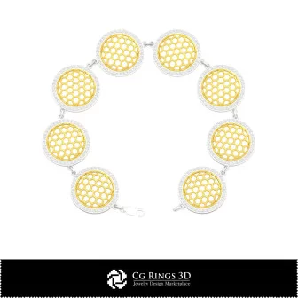 3D CAD Hexagon Bracelet Home, Bijuterii 3D , Bratari 3D CAD, Bratari cu Diamante 3D, Bratari 3D