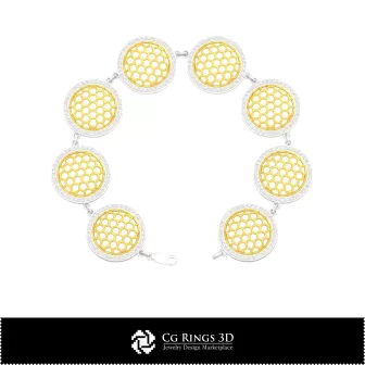 Pulsera hexagonal CAD 3D para el hogar, Joyería CAD 3D, Pulseras CAD 3D, Pulseras de diamantes 3D, Pulseras 3D