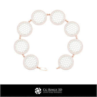 3D CAD Hexagon Bracelet Home,  Jewelry 3D CAD, Bracelets 3D CAD , 3D Diamond Bracelets, 3D Bracelets