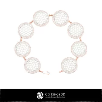 Bracelet hexagonal 3D CAO pour la maison, Bijoux CAO 3D, Bracelets CAO 3D, Bracelets diamant 3D, Bracelets 3D