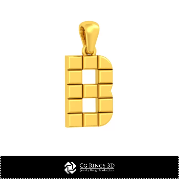 3D CAD Collection of Pendants with Initials