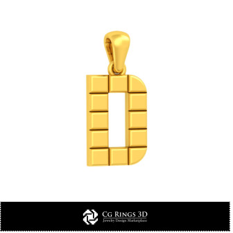 3D CAD Collection of Pendants with Initials Home,  Jewelry 3D CAD, Pendants 3D CAD ,  Jewelry Collections 3D CAD , 3D Letter Pen