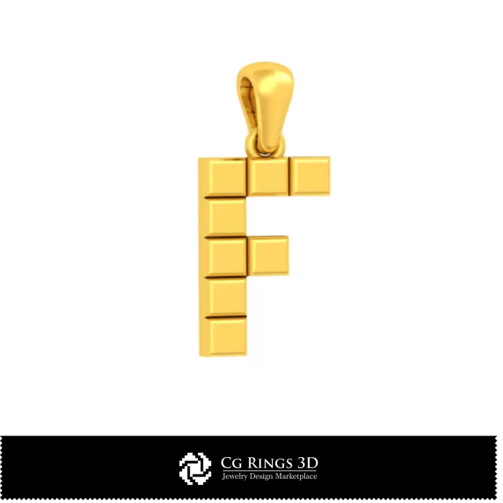 Colecție 3D CAD de pandantive cu inițiale