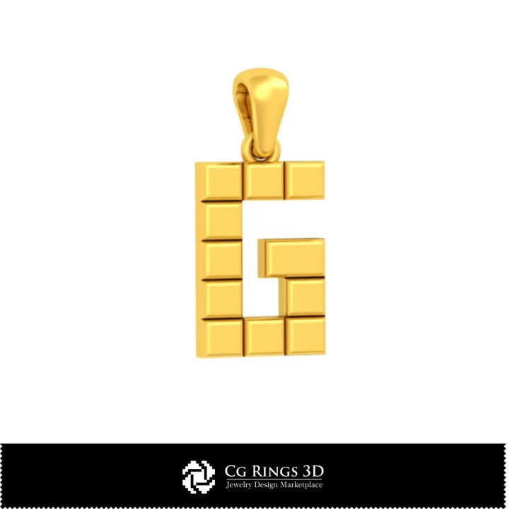 3D CAD Collection of Pendants with Initials