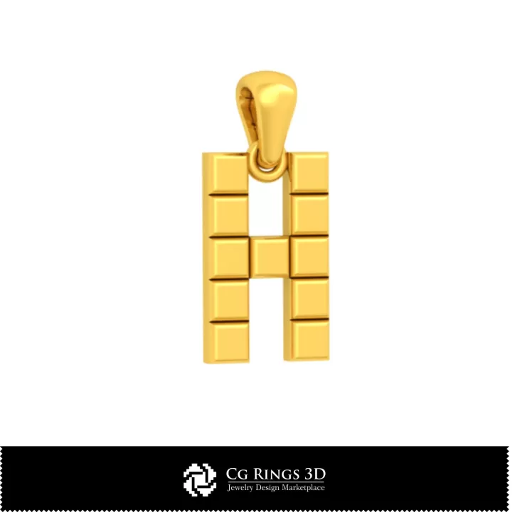 Colecție 3D CAD de pandantive cu inițiale