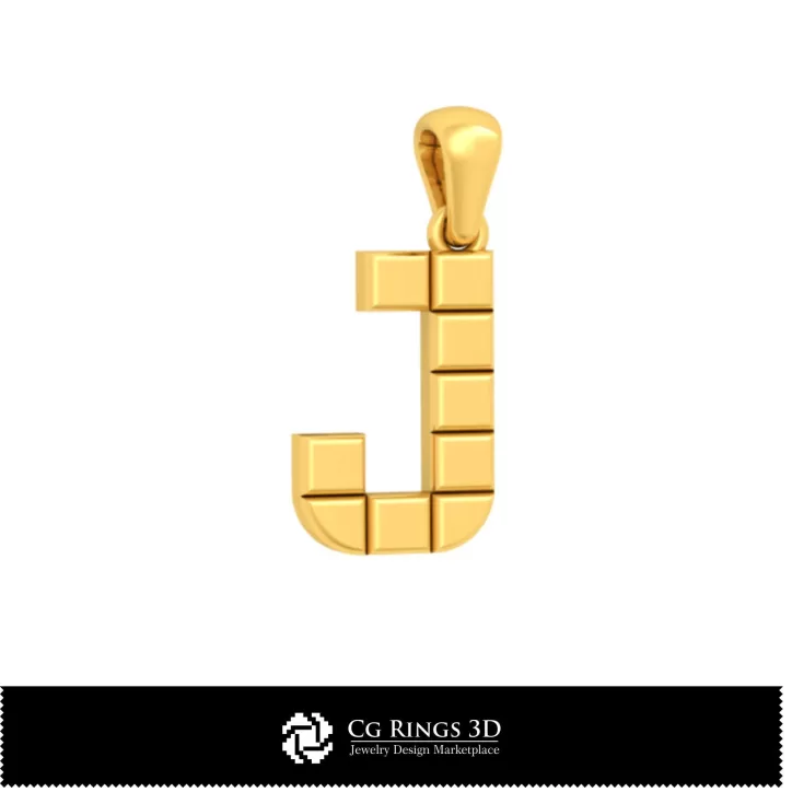 Colecție 3D CAD de pandantive cu inițiale