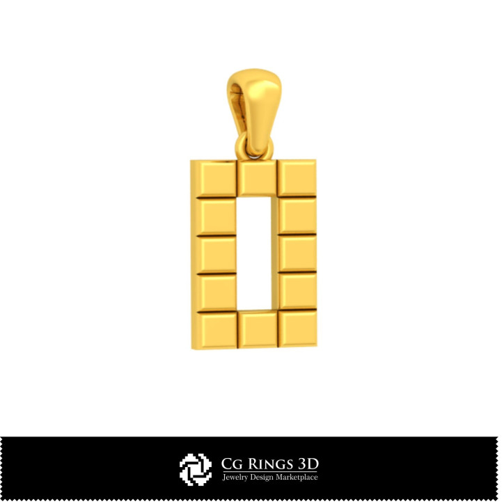 3D CAD Collection of Pendants with Initials