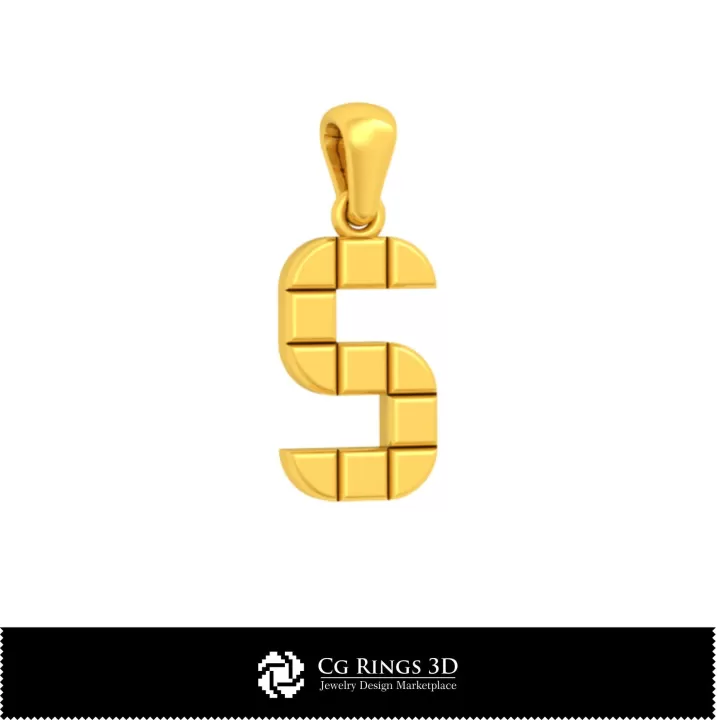 Colecție 3D CAD de pandantive cu inițiale