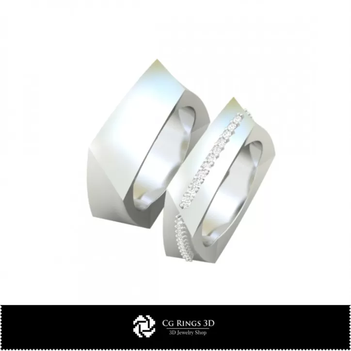 Trauringe mit Diamanten - Schmuck 3D CAD Trauringe mit Diamanten - Schmuck 3D CAD