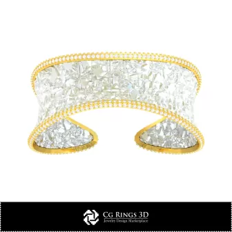 Bracelet Ice en CAO 3D, Joaillerie CAO 3D, Bracelets CAO 3D, Bracelets en diamant 3D, Bracelets 3D, Manchette 3D