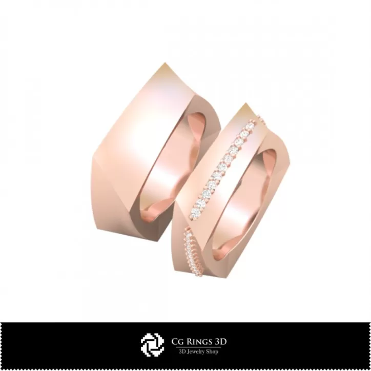 Fedi nuziali con diamanti - Gioielli CAD 3D Fedi nuziali con diamanti - Gioielli CAD 3D