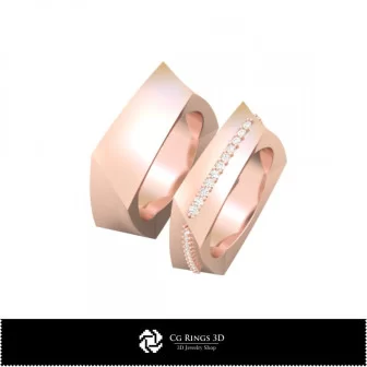 3D Wedding Ring With Diamonds Home, Bijoux 3D CAO, Anneaux 3D CAO, Bandes de Mariage 3D