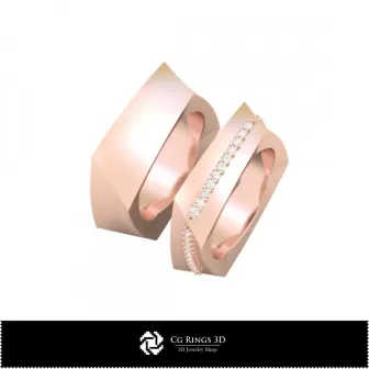 Bague de mariage 3D avec diamants Accueil, Bijoux CAO 3D, Bagues CAO 3D, Alliances CAO 3D