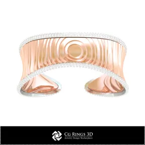 3D CAD 冰手链 家居，珠宝 3D CAD，手链 3D CAD，3D 钻石手链，3D 手链，3D 宽袖手镯