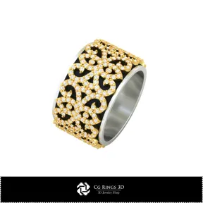 Fedi nuziali da donna con diamanti - Gioielleria CAD 3D