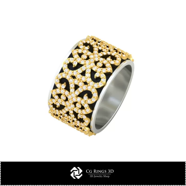 Damen-Trauringe mit Diamanten - Schmuck 3D-CAD