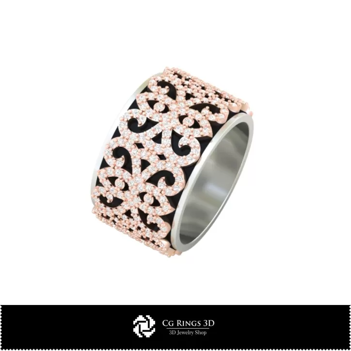 Damen-Trauringe mit Diamanten - Schmuck 3D-CAD