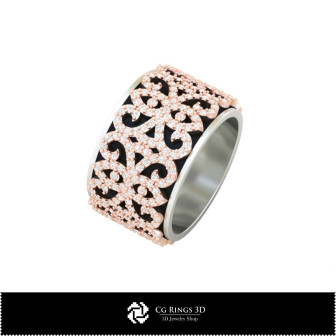 3D Ladies Wedding Bands With Diamonds Home, Bijoux 3D CAO, Anneaux 3D CAO, Bandes de Mariage 3D