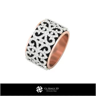 3D Ladies Wedding Bands With Diamonds Home, Bijoux 3D CAO, Anneaux 3D CAO, Bandes de Mariage 3D