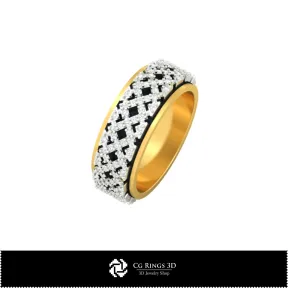 3D Ladies Wedding Bands With Diamonds Home,  Jewelry 3D CAD, Rings 3D CAD , Wedding Bands 3D