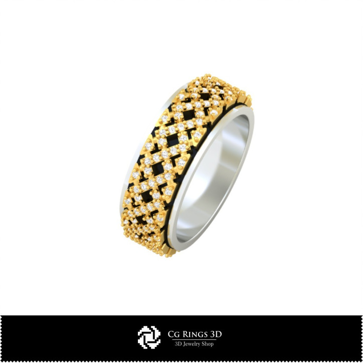 Ladies Wedding Bands With Diamonds - Jewelry 3D CAD