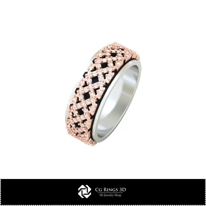 Fedi nuziali da donna con diamanti - Gioielli 3D CAD